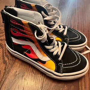 Kids Vans Skater High tops Size 13 flame/fire